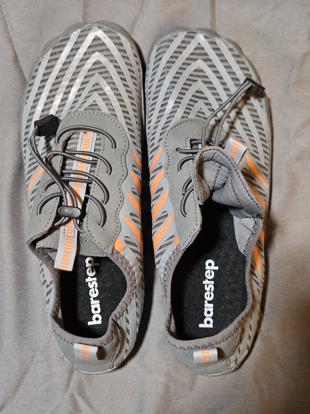 Barestep Active Men's Barefoot Shoes – Gray & Orange - Size 8